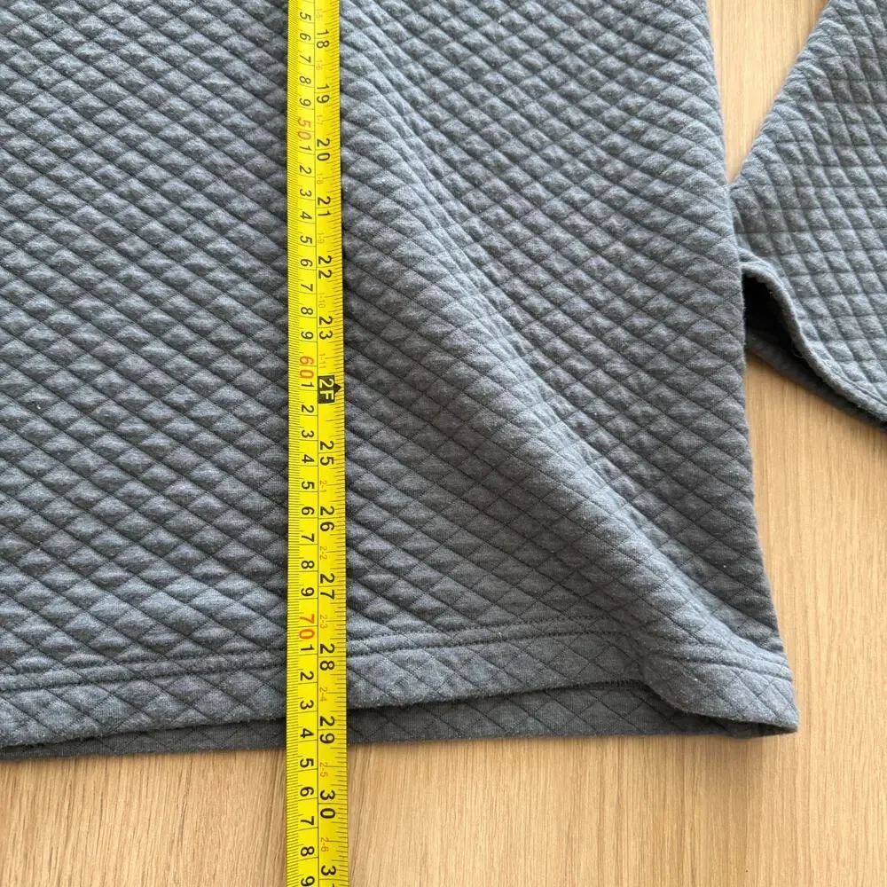Criquet Quilted Pullover Sweater Men XXL Gray Henley Long Sleeve Outdoor Golf